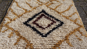 Neutral Bohemian Hallway Wool Rug