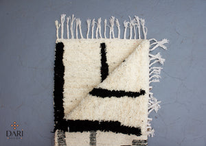 ABSTRACT BLACK & WHITE WOOL RUG