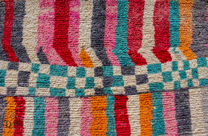 COLORFUL DUO PATTERN WOOL RUG