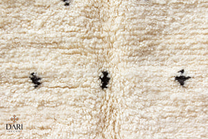 SPOTTED PATTERN WHITE & BLACK WOOL RUG