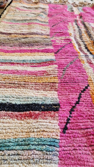 Azilal Pink Colorful Wool Rug