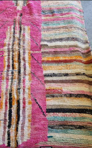 Azilal Pink Colorful Wool Rug